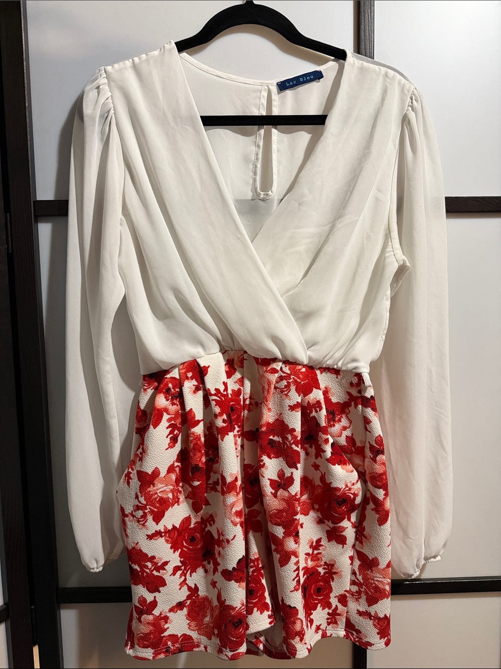Sea Bleu White & Red Floral Long-Sleeve Romper